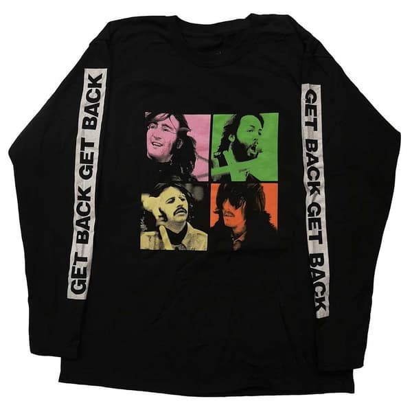 The Beatles Unisex Long Sleeved T-Shirt: Get Back Studio Shots (Sleeve Print) (Medium)