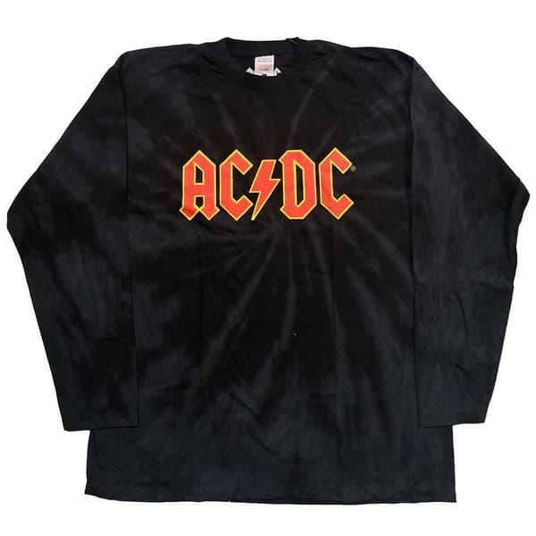 AC/DC Unisex Long Sleeved T-Shirt: Logo (Dip-Dye) (X-Large)