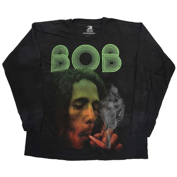 Bob Marley Unisex Long Sleeved T-Shirt: Smoke Gradient (Dip-Dye) (XXXX-Large)