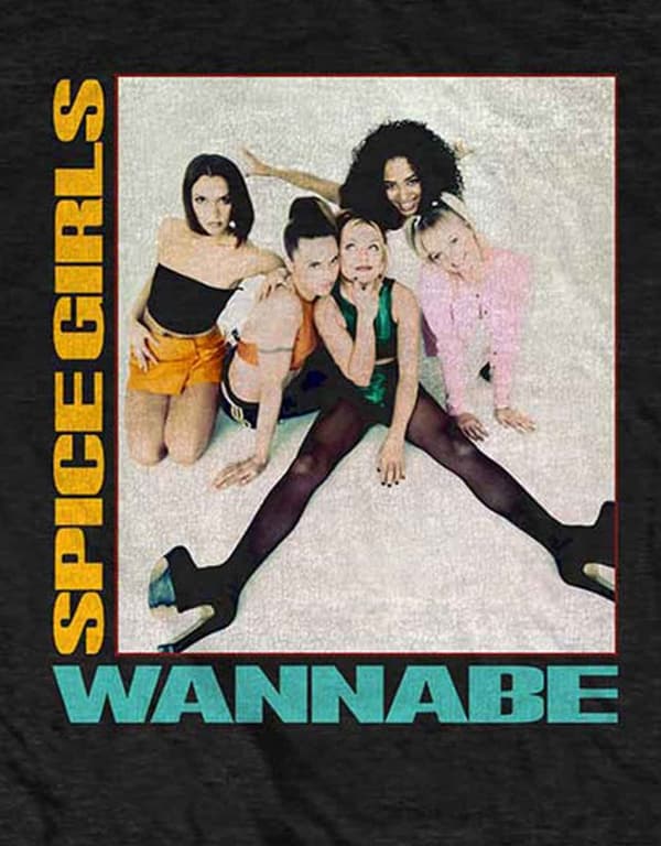 The Spice Girls T Shirt Wannabe Logo Official Mens Black