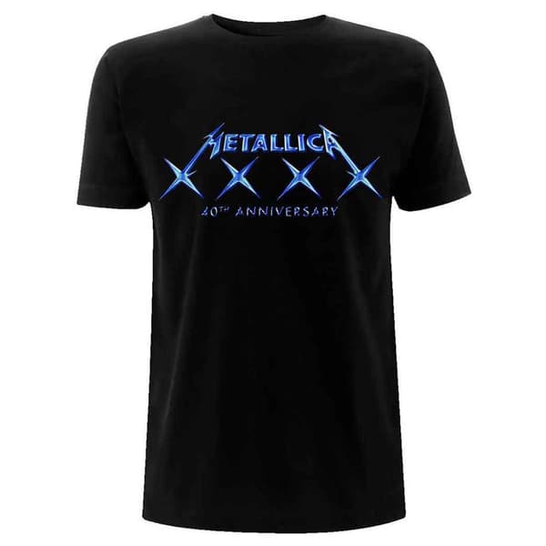 Metallica T Shirt 40 XXXX Band Logo  Official Mens Black