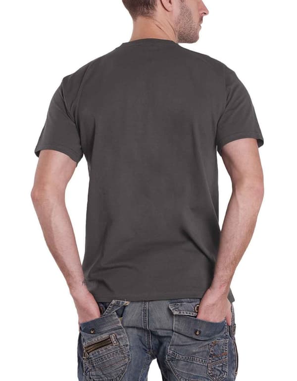 Punisher T Shirt Metallic Skull Logo Official Marvel Mens Charcoal Grey
