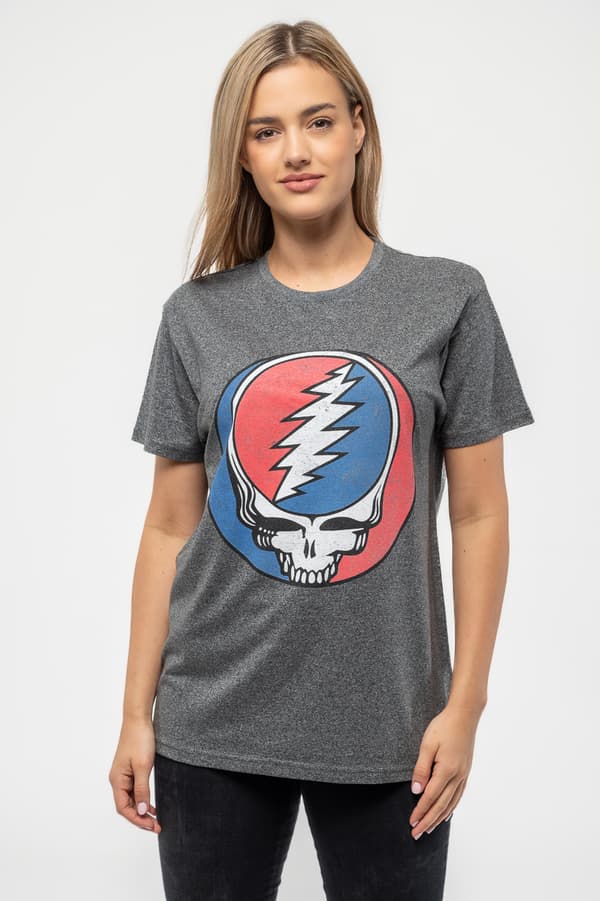 Grateful Dead T Shirt Steal Your Face Classic Logo Official Mens Brindle