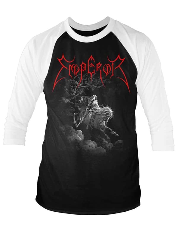 Emperor Baseball Shirt Rider Band Logo Official Mens 3/4 Sleeve Black S