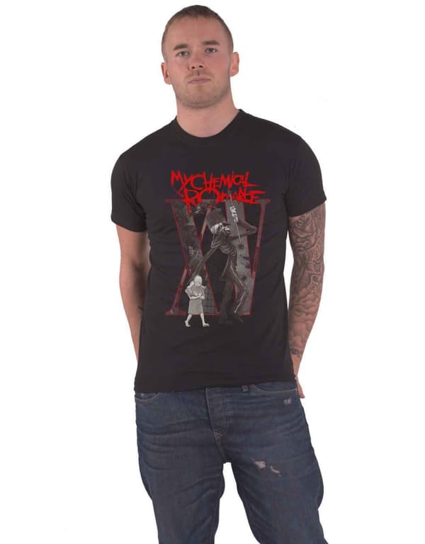 My Chemical Romance T Shirt XV Parade Fill Band Logo Official Mens Black