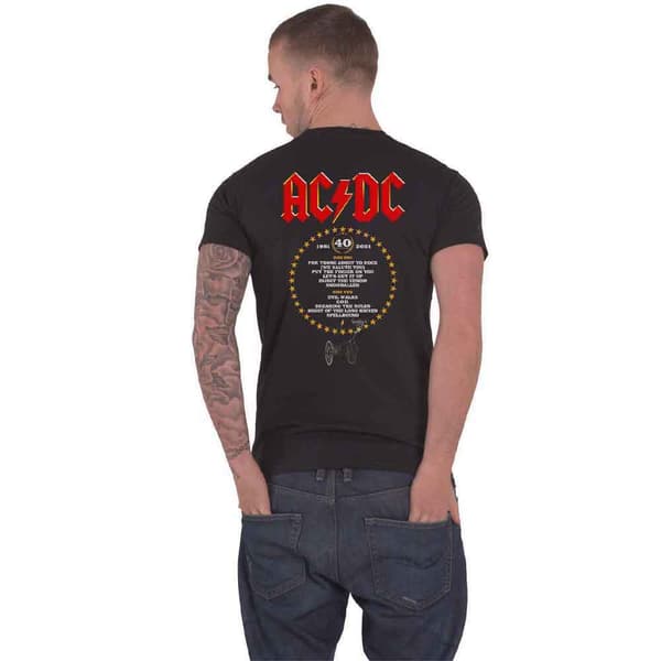 AC/DC T Shirt For those about to Rock 40th Flaming Official Unisex Black