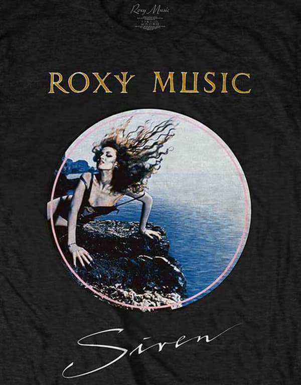 Roxy Music T Shirt Siren Band Logo Mens Black