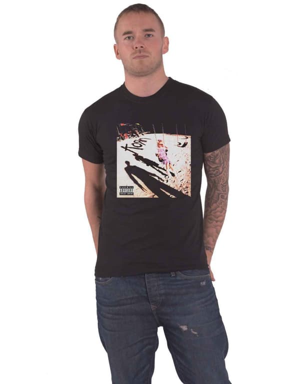 Korn T Shirt Self Titled Album Band Logo Official Mens Black Black M