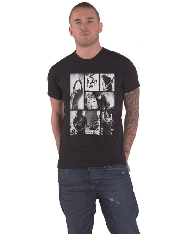 Korn T Shirt Blocks Band Logo Official Mens Black