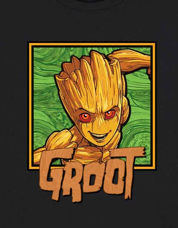 Guardians of the Galaxy T Shirt I am Groot Square Official Marvel Mens Black