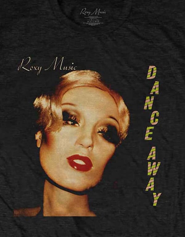 Roxy Music T Shirt Dance Away Album Band Logo Mens Black