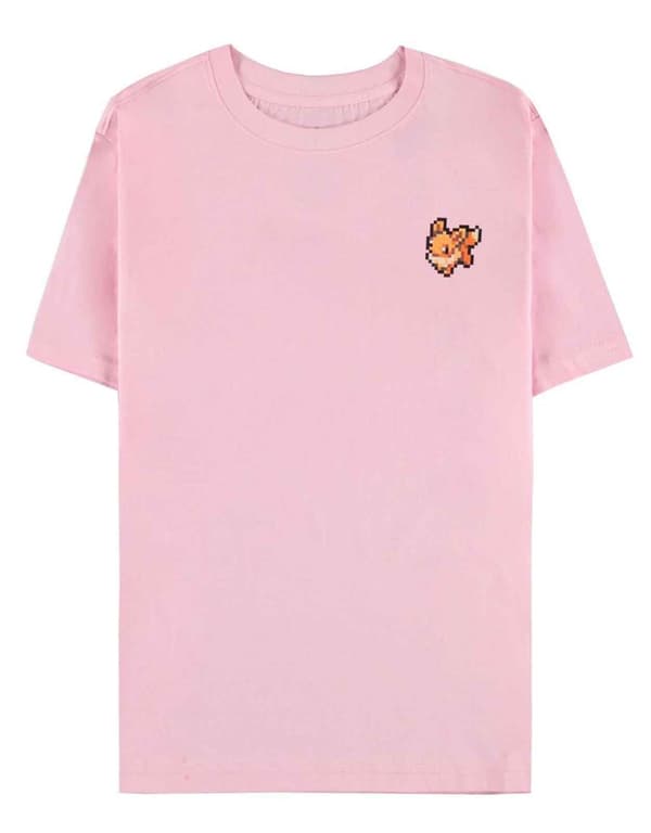Pokémon T Shirt Eevee Pixel Back Print Logo Official Womens Pink Pink S