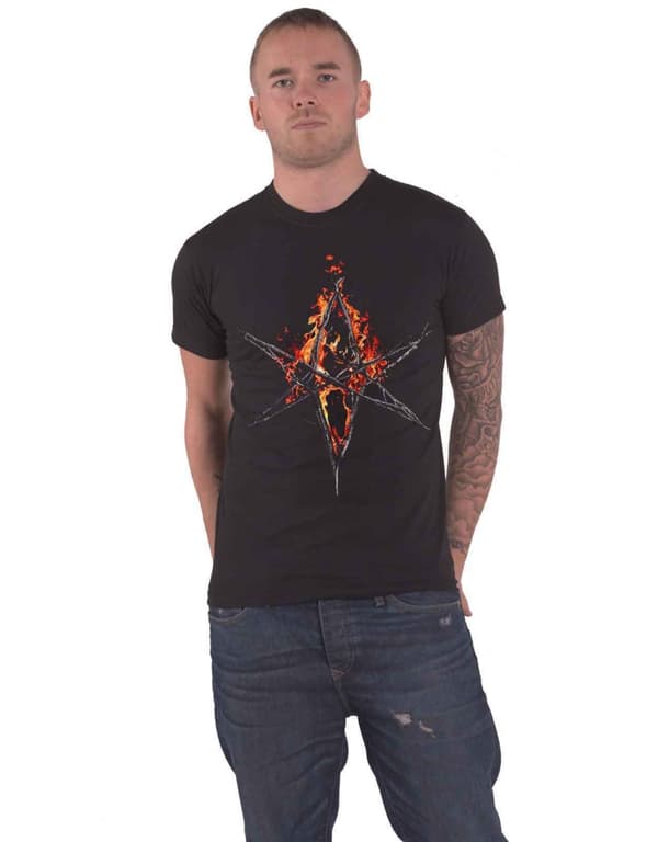 Bring Me The Horizon T Shirt Flaming Hex Band Logo Official Mens Black