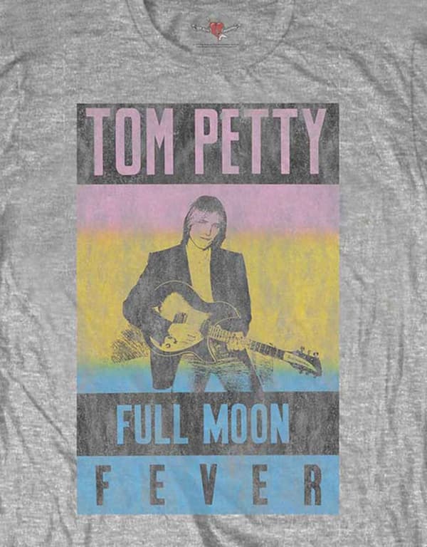 Tom Petty & The Heartbreakers T Shirt Full Moon Fever Official Mens Grey