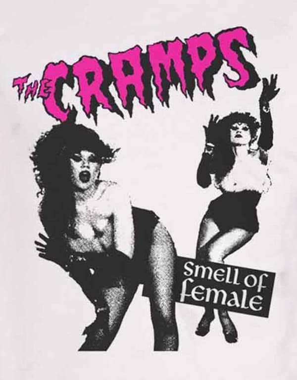 The Cramps T Shirt Smell Of Female Album Cover Band Logo Official Mens White