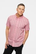 Miniatyrbild 1 av 4: Pink Floyd Casual Shirt Courier Pattern Repeat Band Logo Official Mens Pink