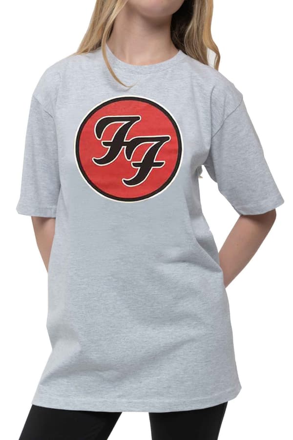 Foo Fighters Kids T Shirt FF Band Logo Official Heather Grey Ages 3-14 Yrs
