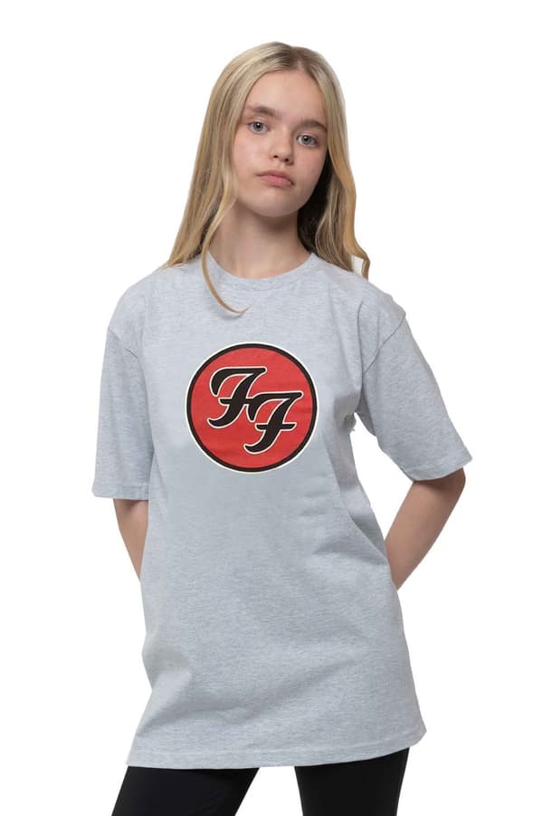 Foo Fighters Kids T Shirt FF Band Logo Official Heather Grey Ages 3-14 Yrs Grey XX-Large (14/15 Yrs)