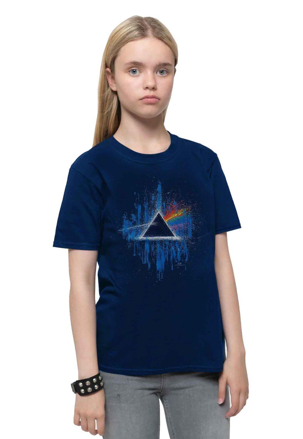 Pink Floyd Kids T Shirt Dark Side of The Moon Blue Splatter Official Ages 3-12