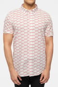 Miniatyrbild 3 av 4: Queen Casual Shirt Logo Pattern Repeat Band Logo Official Mens White