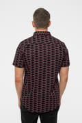 Miniatyrbild 3 av 4: Pink Floyd Casual Shirt Courier Pattern Repeat Band Logo Official Mens Black