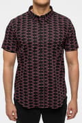 Miniatyrbild 2 av 4: Pink Floyd Casual Shirt Courier Pattern Repeat Band Logo Official Mens Black