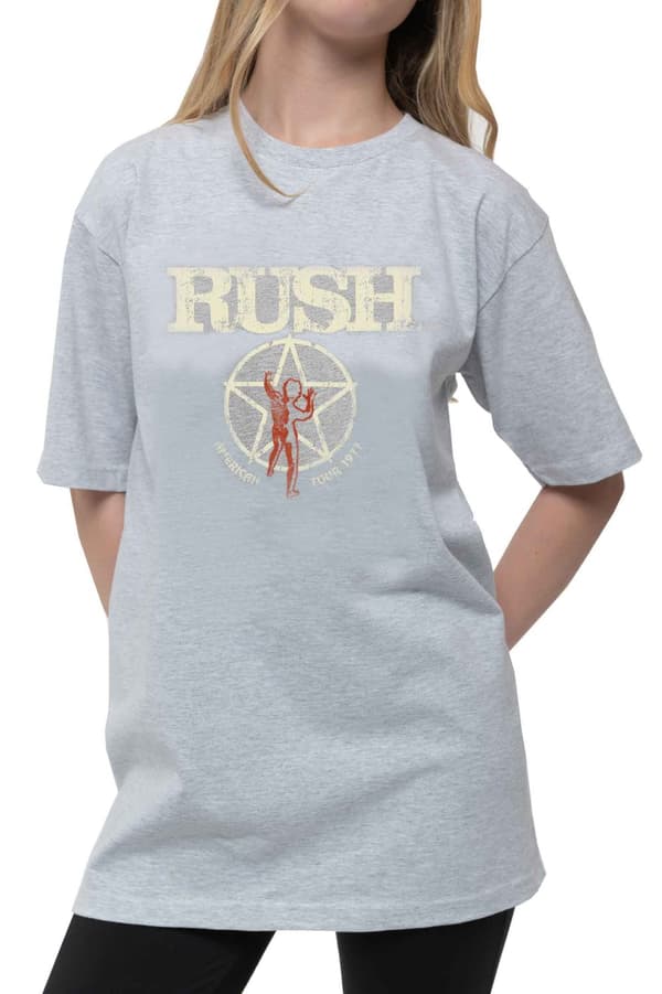 Rush Kids T Shirt American Tour 1977 Logo Official Sport Grey Ages 5-13 Yrs