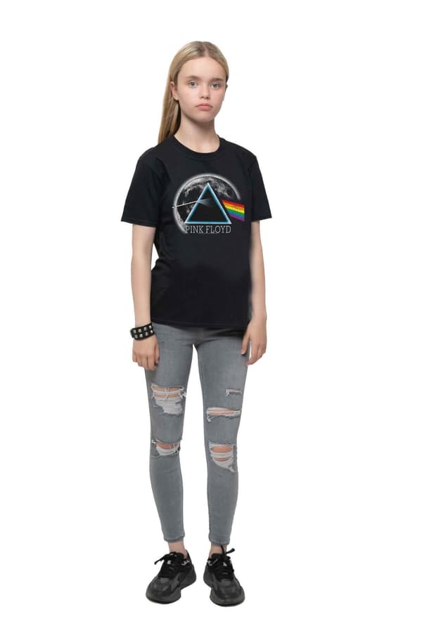 Pink Floyd Kids T Shirt Dark Side of The Moon Distressed Moon Official Ages 5-13