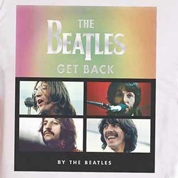 The Beatles T Shirt Get Back Album Faces Gradient Official Mens White