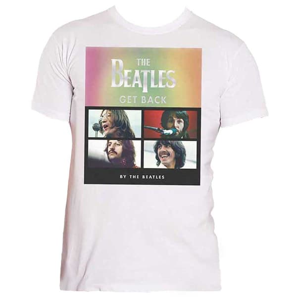 The Beatles T Shirt Get Back Album Faces Gradient Official Mens White
