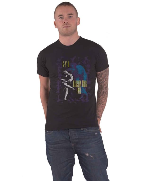Guns N' Roses T Shirt Use your Illusion Tour 1991 Official Mens Black