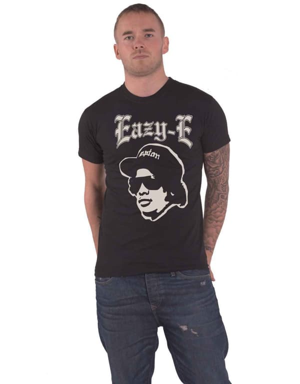 Eazy E T Shirt Vintage Face Logo Official Unisex Black
