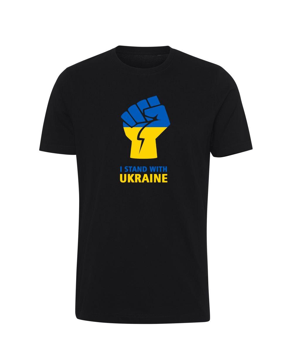 T-shirt, ukrainsk flagga, jag stöder Ukraina, solidaritet, svart