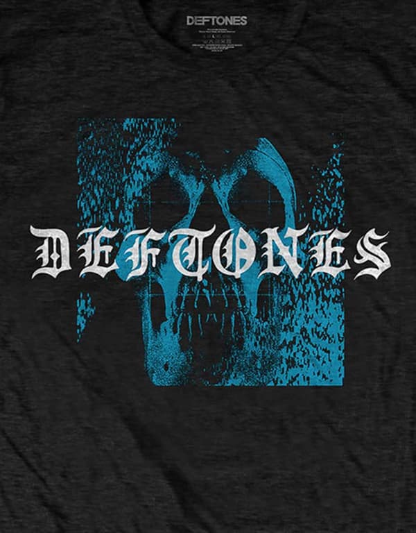 Deftones T Shirt Static Skull Band Logo Official Mens Black