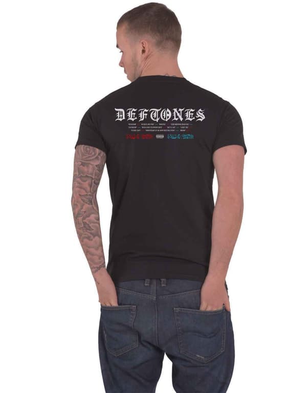 Deftones T Shirt Static Skull Band Logo Official Mens Black