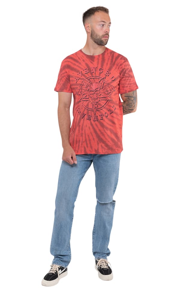 Avenged Sevenfold T Shirt Pent Up Band Logo Official Unisex Red Dip Dye