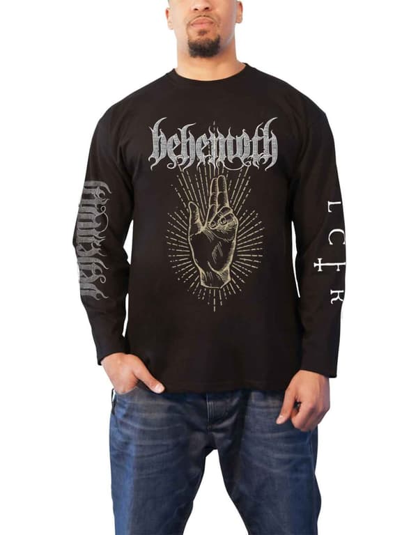 Behemoth T Shirt LCFR Morning Star Rises Logo Official Mens Black Long Sleeve Black L