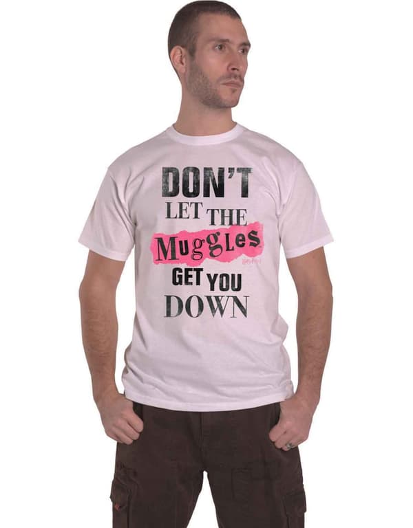 Harry Potter T Shirt Muggles Clippings Logo Official Unisex White White XXL