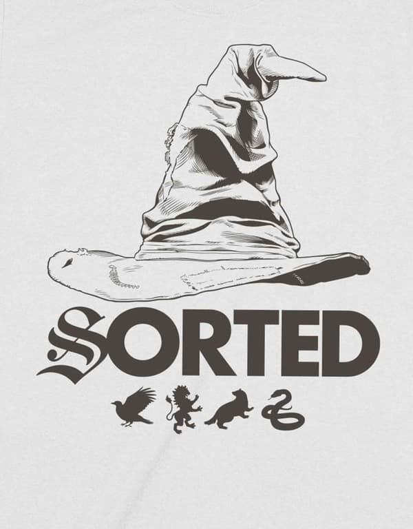 Harry Potter T Shirt Sorting Hat Logo Official Unisex White