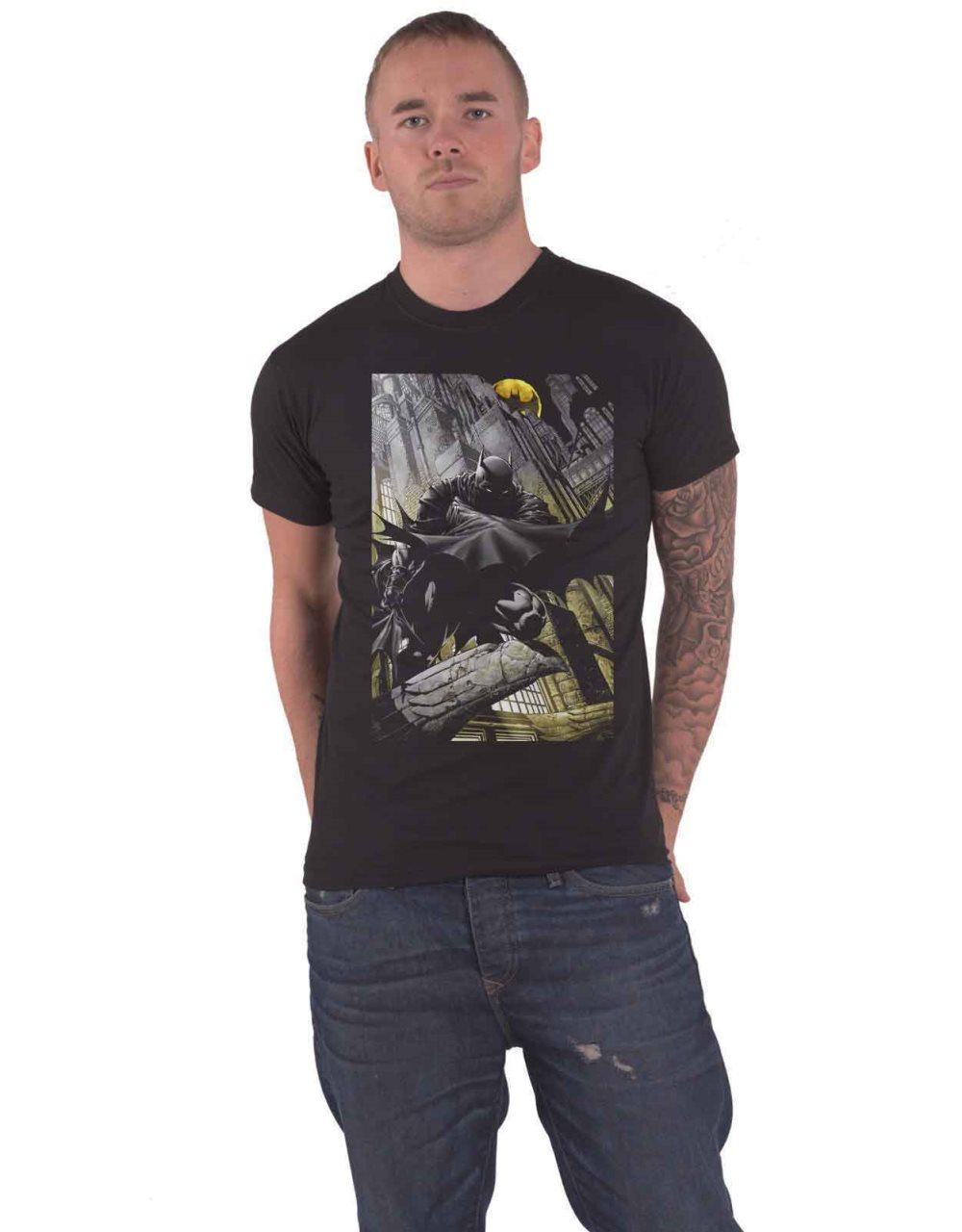 Batman T Shirt Night Gotham City Logo Official DC Originals Mens Black