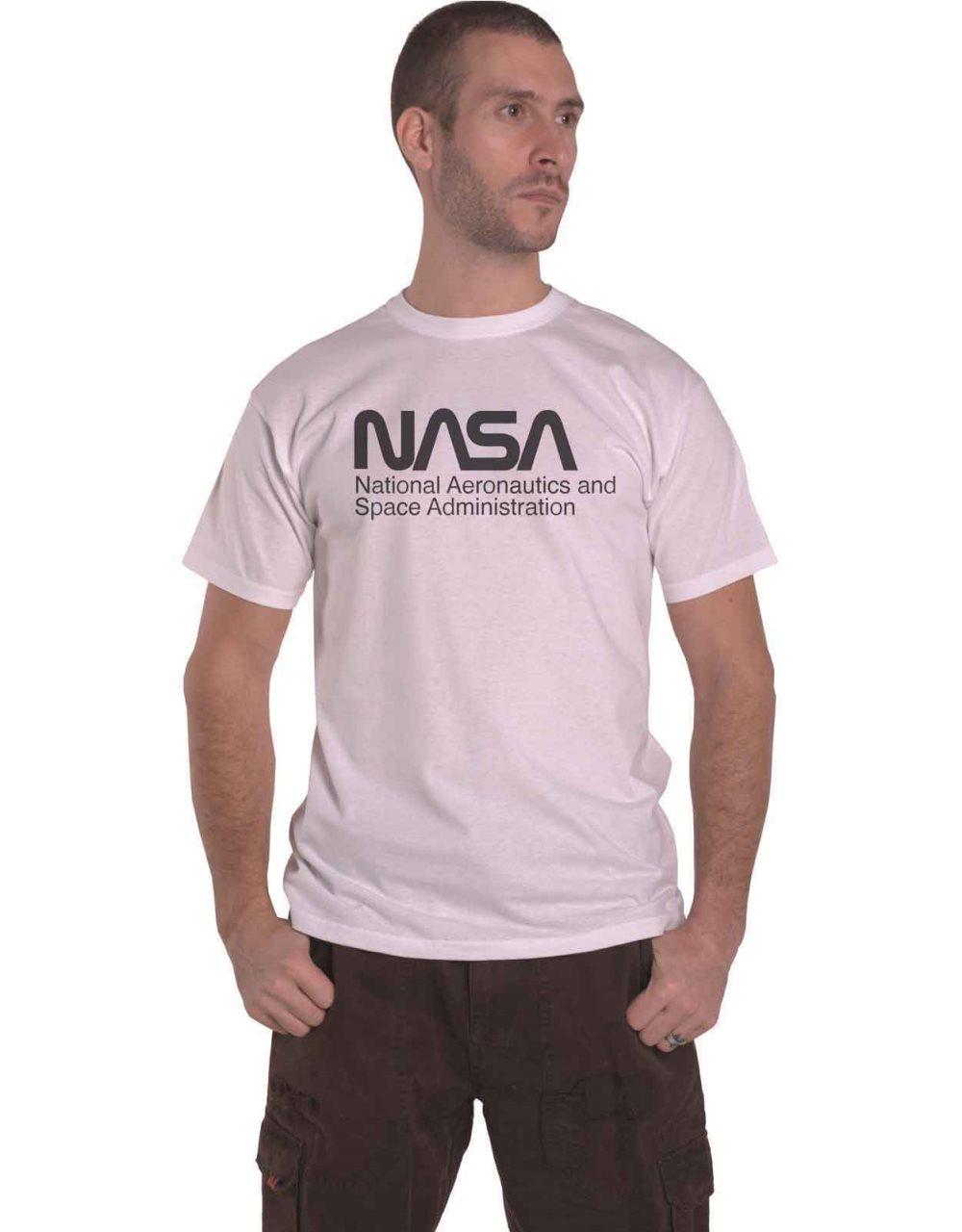 NASA T Shirt Logo One Tone Logo Official Unisex White