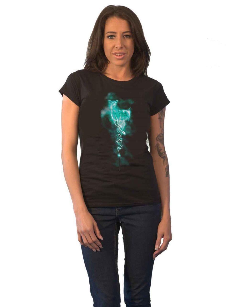 Harry Potter T Shirt Always Patronus Logo Official Womens Skinny Fit Black