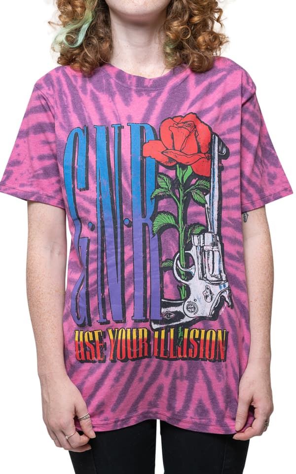 Guns N' Roses T Shirt Use your Illusion Logo Official Unisex Tie Dye Purple