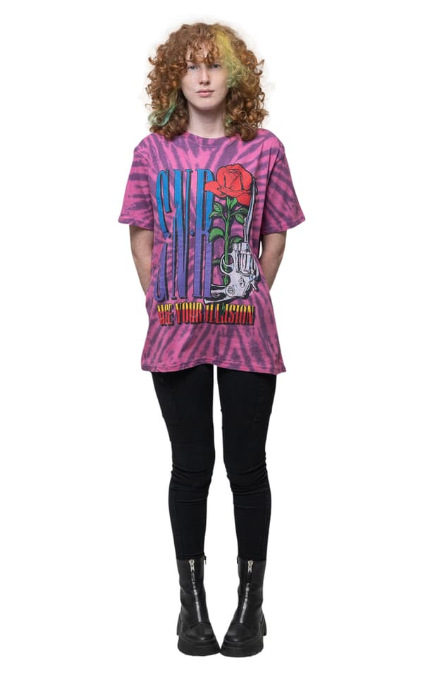 Guns N' Roses T Shirt Use your Illusion Logo Official Unisex Tie Dye Purple