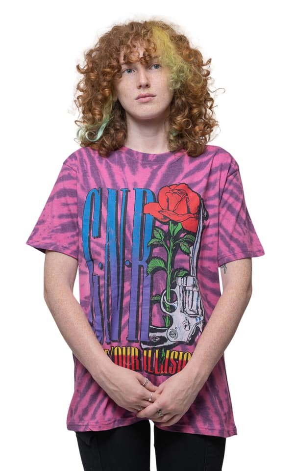 Guns N' Roses T Shirt Use your Illusion Logo Official Unisex Tie Dye Purple Purple XL