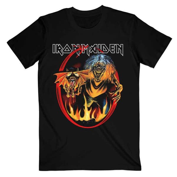 Iron Maiden T Shirt Number of the Beast Devil Tail Logo Official Mens Black