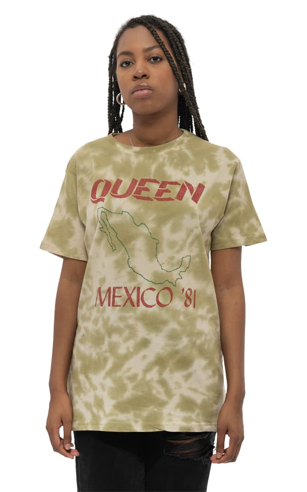 Queen T Shirt Mexico 81 Tour Band Logo Official Unisex Dip Dye Sand