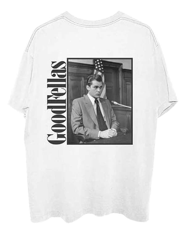 GoodFellas T Shirt Henry Court Movie Logo Back Print Official Mens White