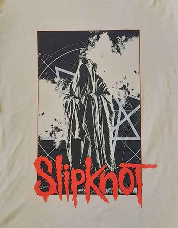 Slipknot T Shirt Sid Photo Band Logo Back Print Official Mens Sand