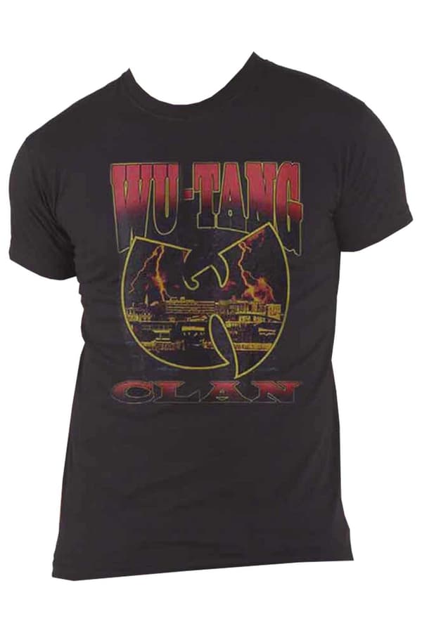Wu-Tang Clan T Shirt Lightning Infill W Band Logo Official Mens Black